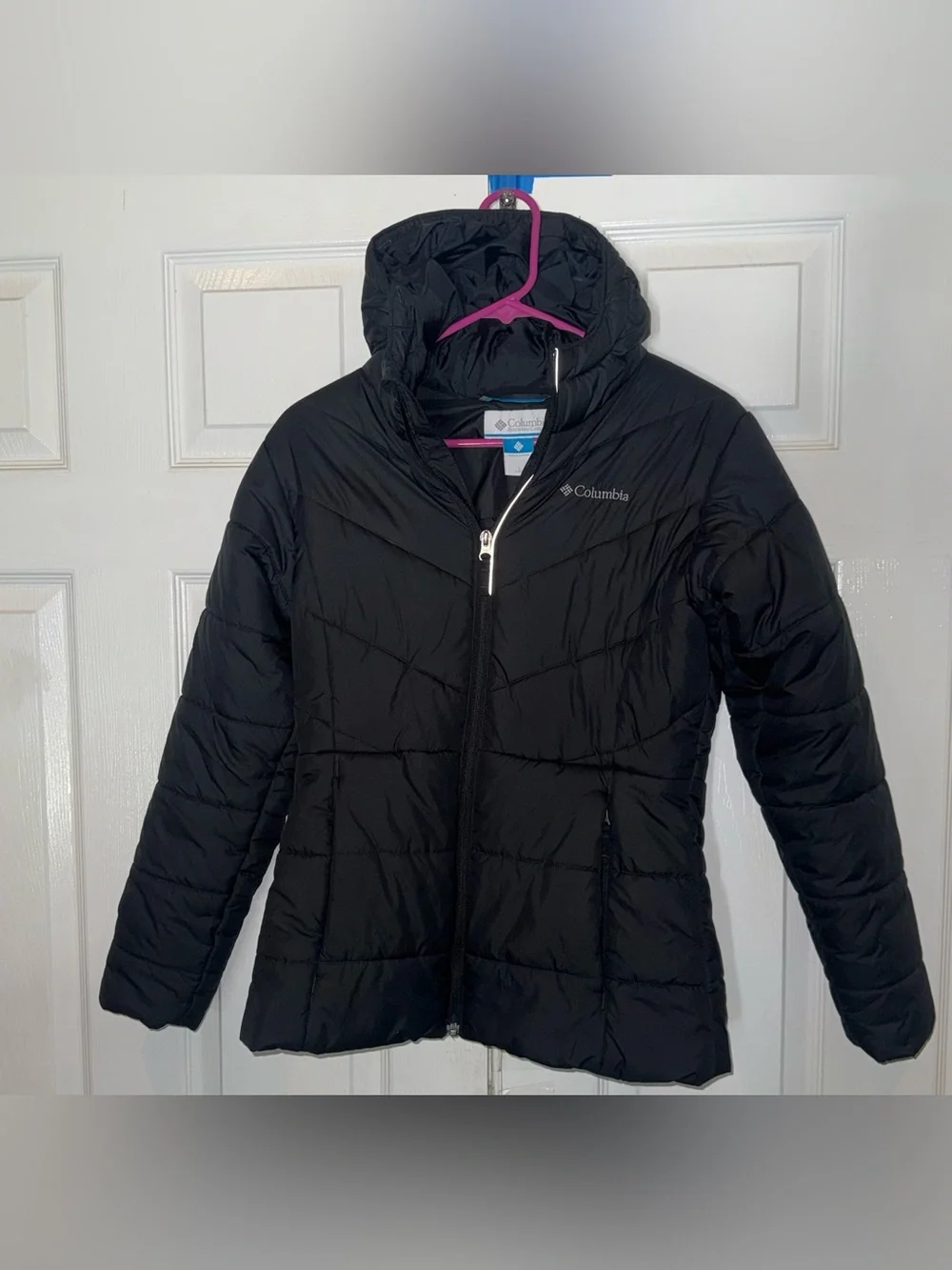 Columbia Katelyn Crest Girls Puffer Jacket Black Size L 14/16 Hooded